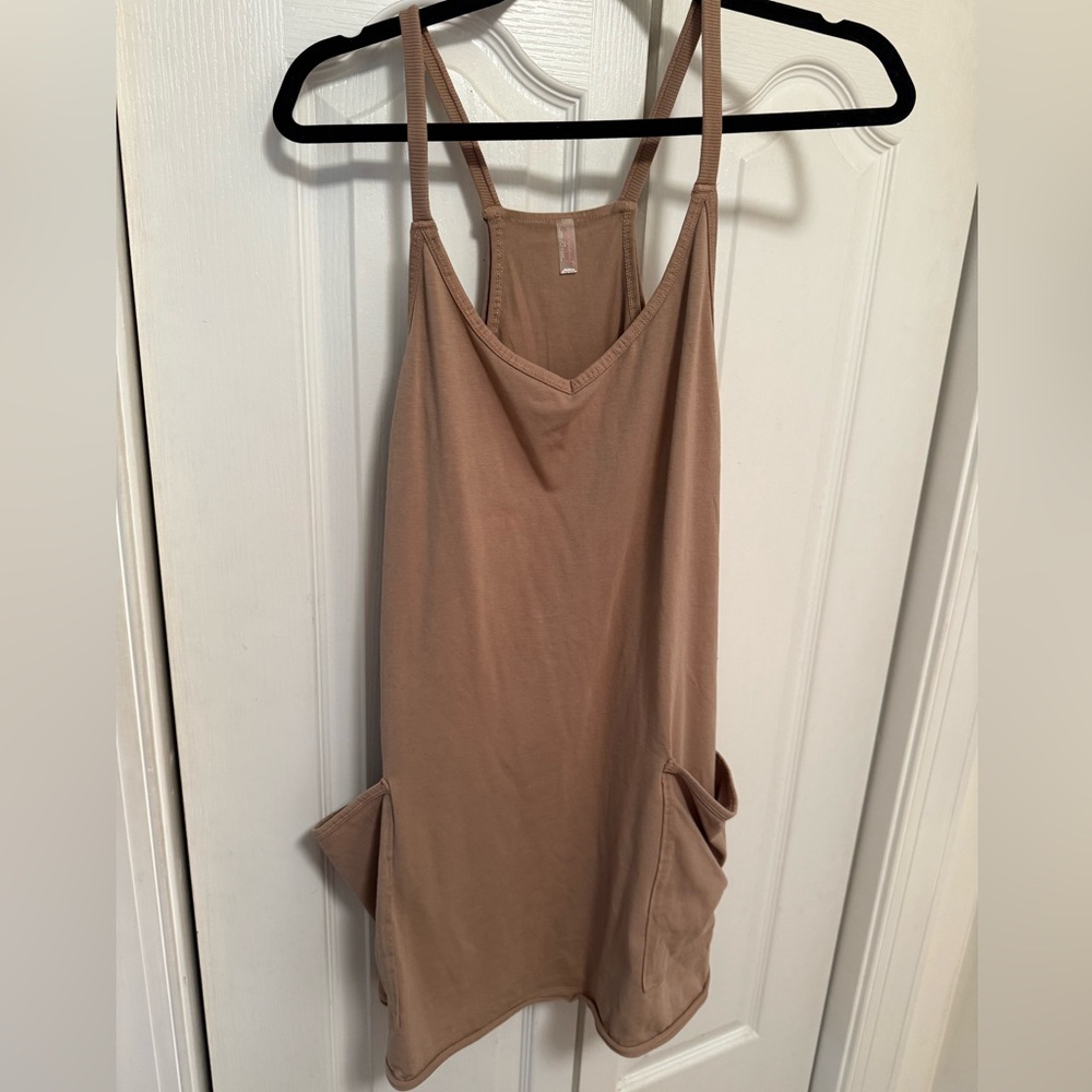 Free People Beige Sleeveless Mini Dress